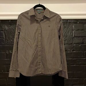 Ralph Lauren Brown Striped Button Down Shirt